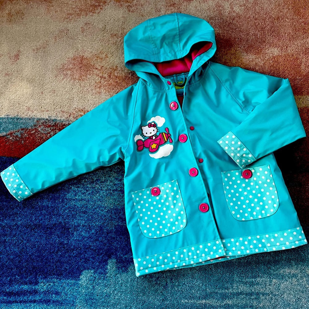 EEUC Fleece lined hello kitty Rain coat